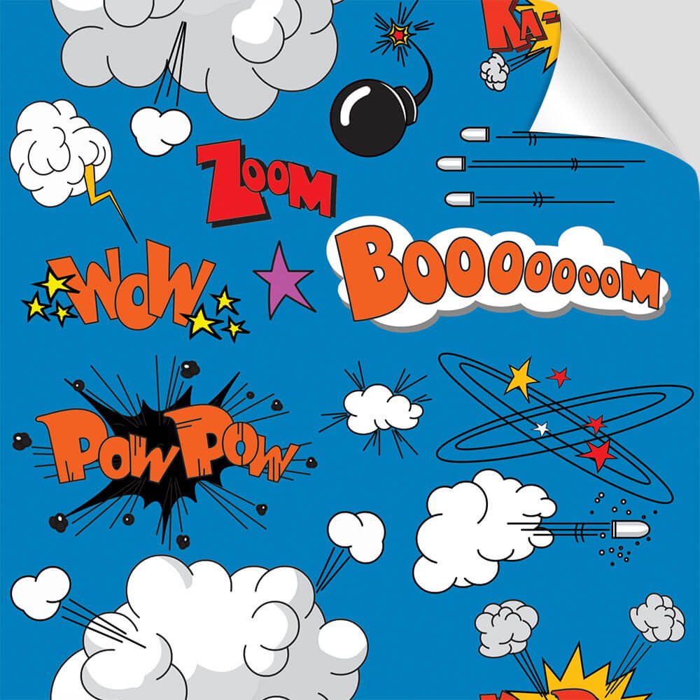 Adesivo Papel de Parede Teen Comic Boom Desenhos Explosivos Vila Shop