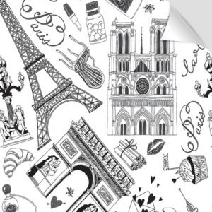 Adesivo Papel de Parede Paris Torre Eiffel Preto e Branco Vila Shop