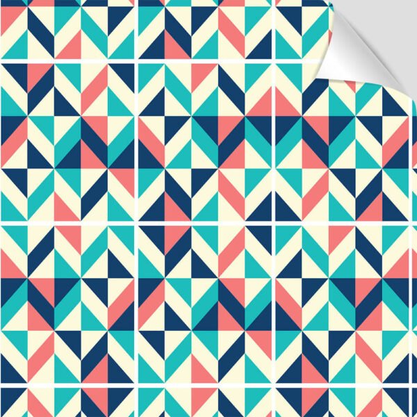 Papel de Parede Adesivo Geométrico Triângulos Colorido Vila Shop
