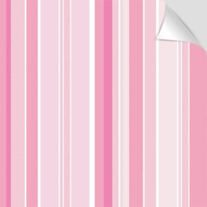 Papel de Parede Adesivo Listrado Tons de Rosa e Branco Vila Shop